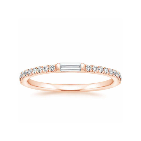 Abigail Baguette Diamond Ring Pink Gold