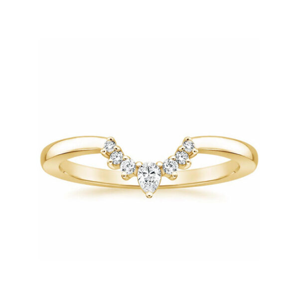 Allison Crescent Diamond Wedding Ring Yellow Gold