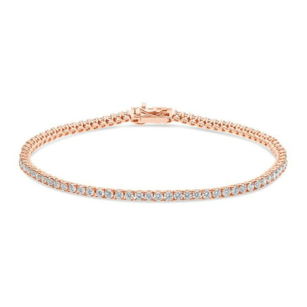 Diamond Tennis Bracelet Pink Gold