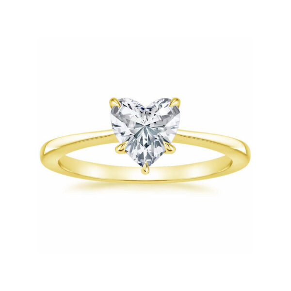 Lauren Heart Diamond East-West Engagement Ring Yellow Gold
