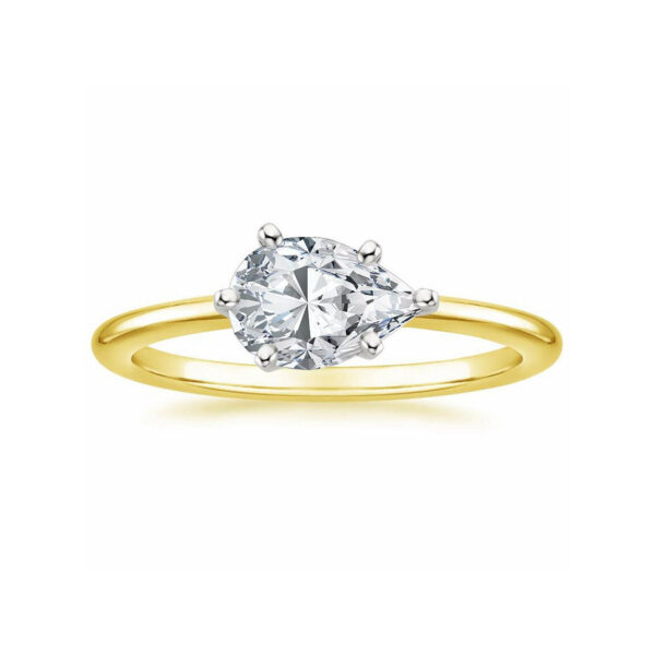 Lauren Pear diamond East-West Engagement Ring Yellow Gold
