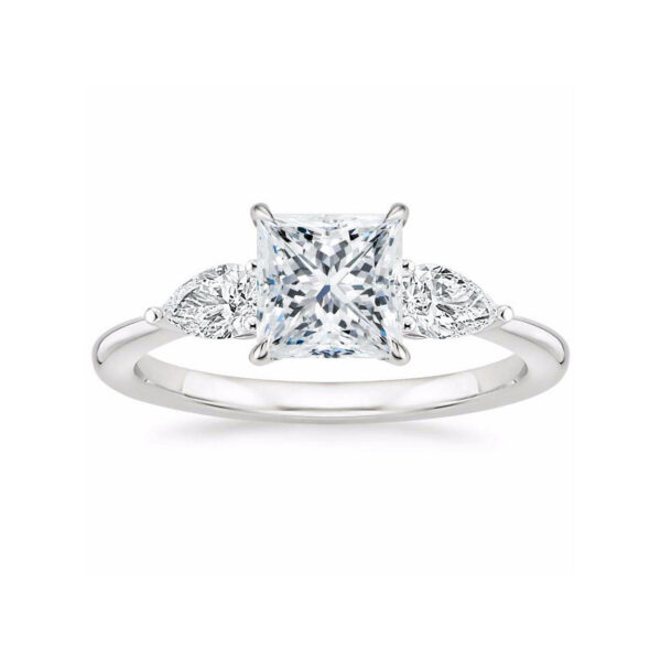 Layla Princess Diamond Three Stone Engagement Ring White Gold