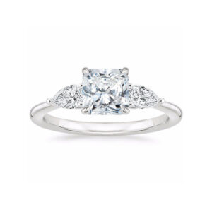 Layla Radiant Diamond Three Stone Engagement ring White Gold