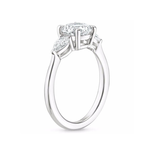 Layla Round Diamond Three Stone Engagement Ring White Gold