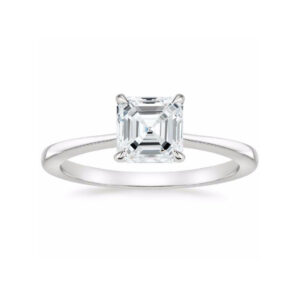 Leah Asscher Diamond Tapered Engagement Ring White Gold