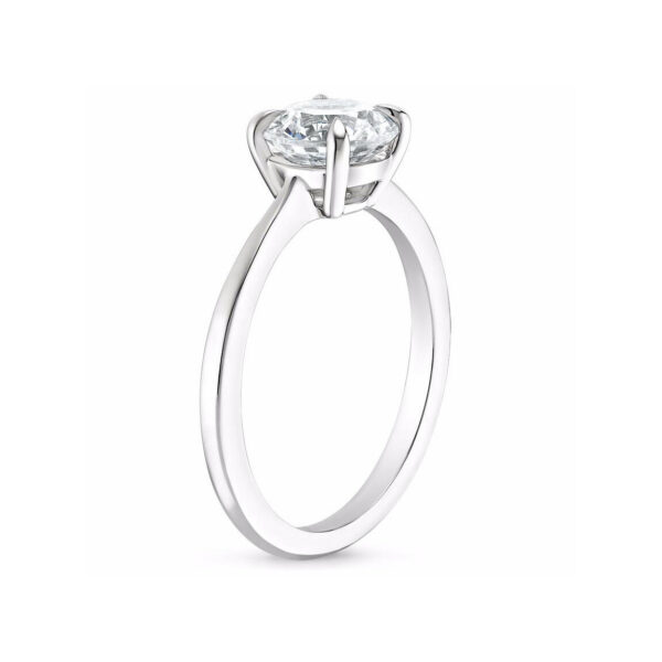 Leah Cushion Diamond Tapered Engagement Ring White Gold Side