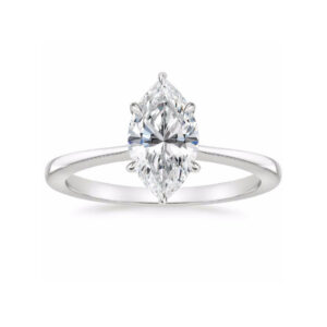 Leah Marquise Diamond Tapered Engagement Ring White Gold