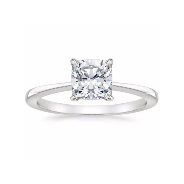 Leah Radiant Diamond Tapered Engagement Ring White Gold