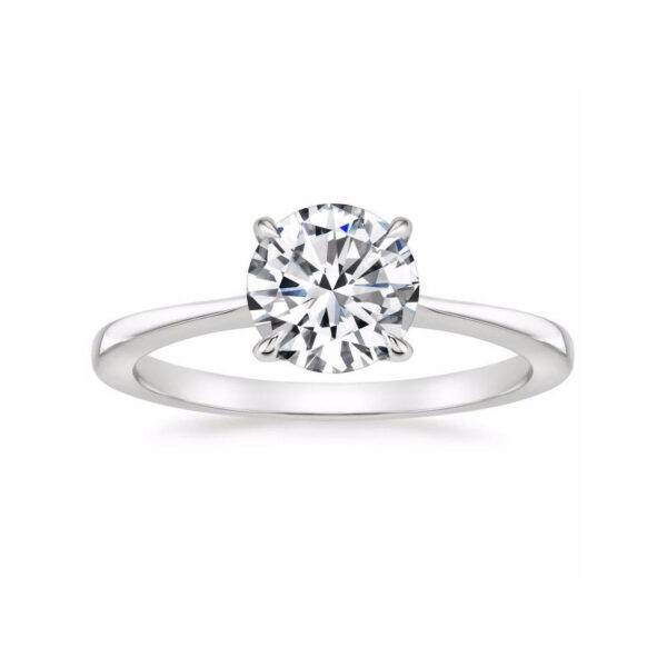Leah Round Diamond Tapered Engagement ring White Gold