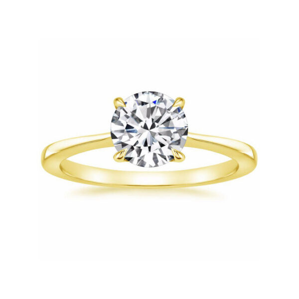 Leah Round Diamond Tapered Engagement ring Yellow Gold