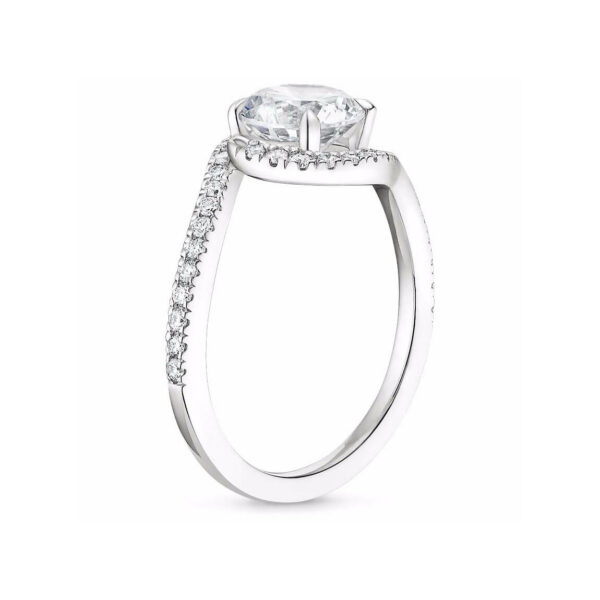 Leona Oval Diamond Designer Engagement Ring White Gold Side