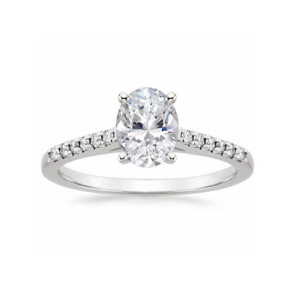 Lessie Oval Diamond Engagement Ring White Gold