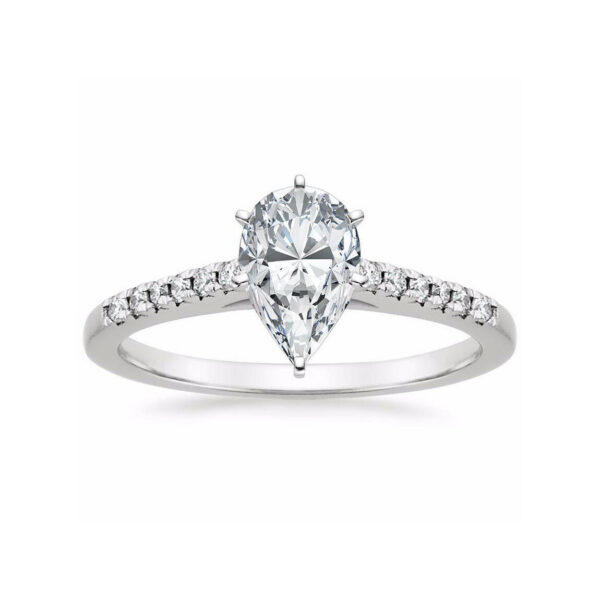 Lessie Pear Diamond Engagement Ring White Gold