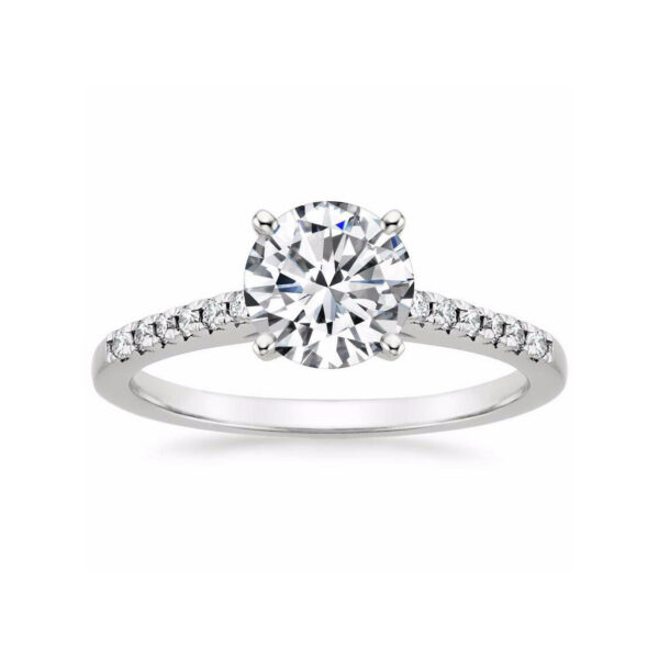 Lessie Round Diamond Engagement Ring White Gold