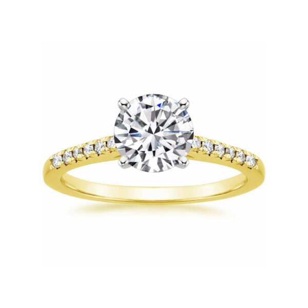 Lessie Round Diamond Engagement Ring Yellow Gold