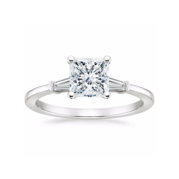 Liv Princess Diamond Baguette Engagement Ring White Gold