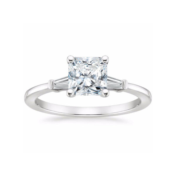 Liv Radiant Diamond Baguette Engagement Ring White Gold