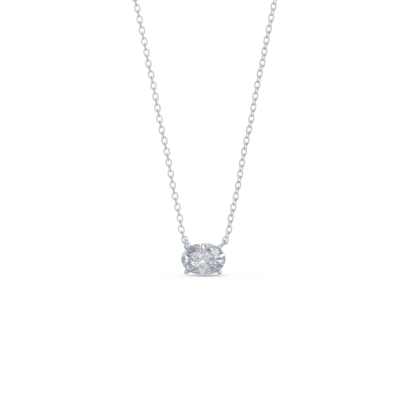 East West Oval cut Diamond Solitaire Necklace