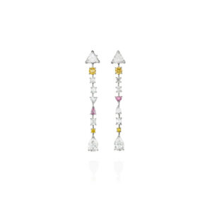 Rainbow Fancy coloured and White Diamond Earrings