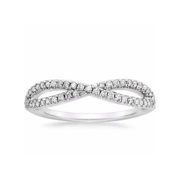 Serenity Double Wedding Ring White Gold