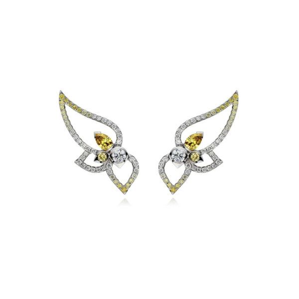 Stellar White & Yellow diamonds Earrings
