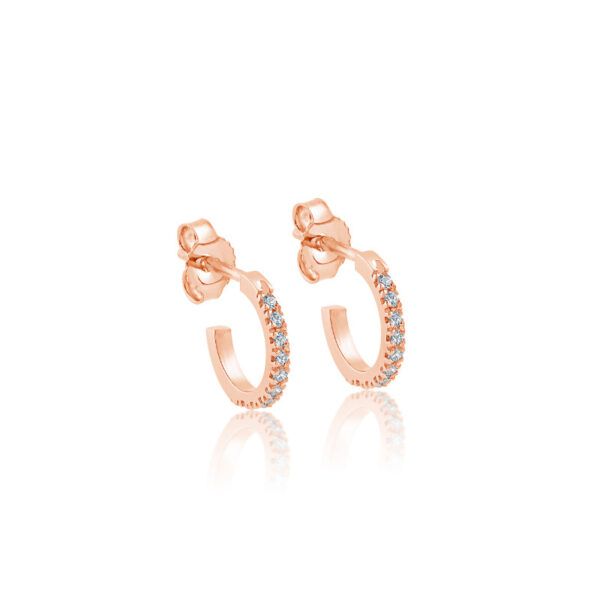 Diamond Hoop Earrings gold Pink Gold