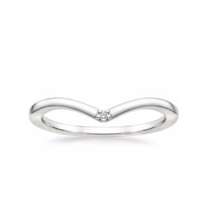 Mia Chevron Diamond Wedding Ring White Gold