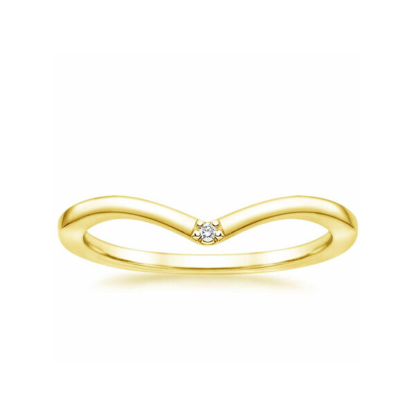 Mia Chevron Diamond Wedding Ring Yellow Gold