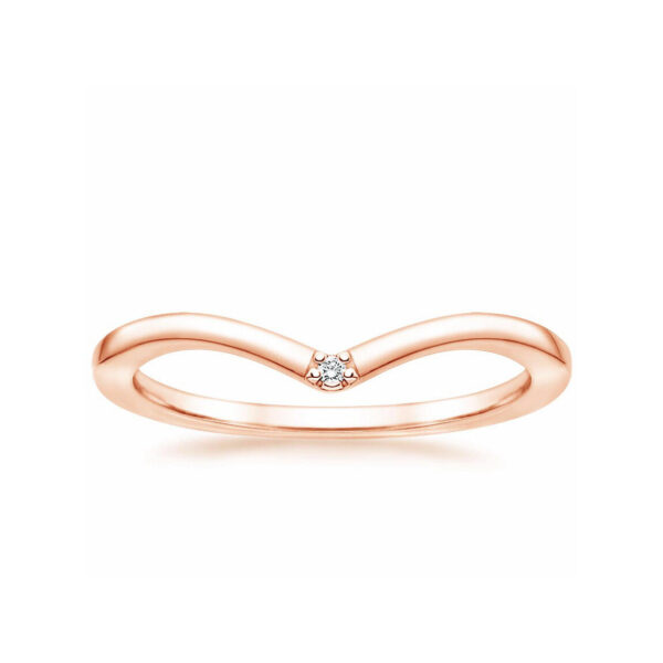 Mia Chevron Diamond Wedding Ring Pink Gold